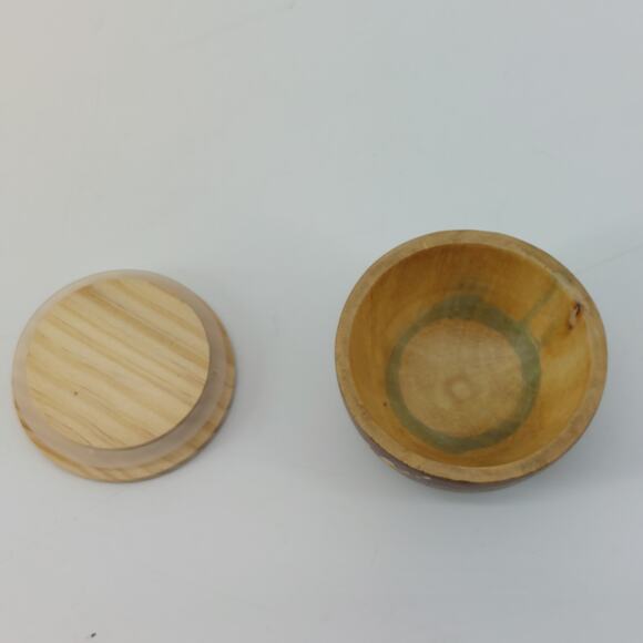 Wooden Trinket Wooden Box Bow Hand Carved Flower - Picture 11 of 12